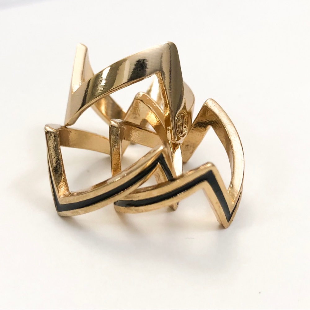 House of Harlow Three Stack Ring in Gold - Picture 3 of 3